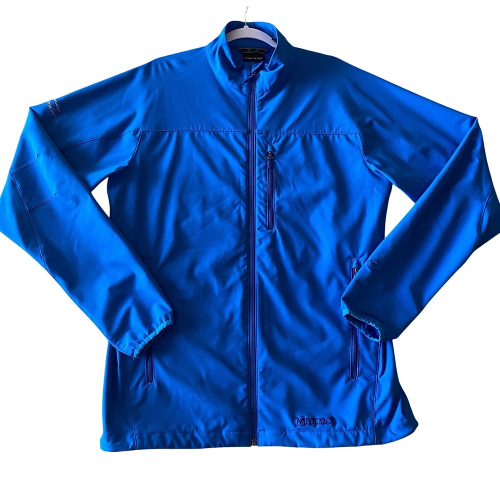 Marmot M3‎ Softshell Jacket Mens Large Blue Microsoft Services Secure Full Zip